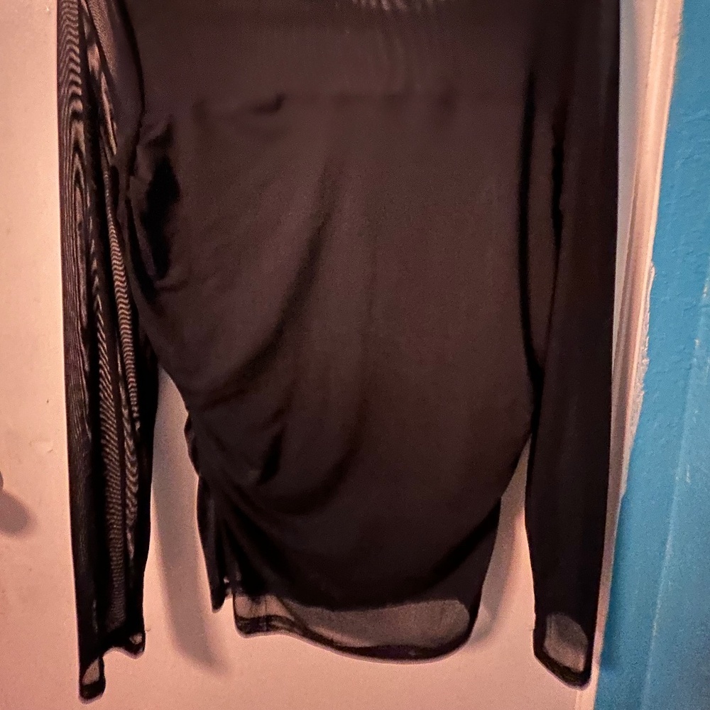 Black Mesh long sleeve top
